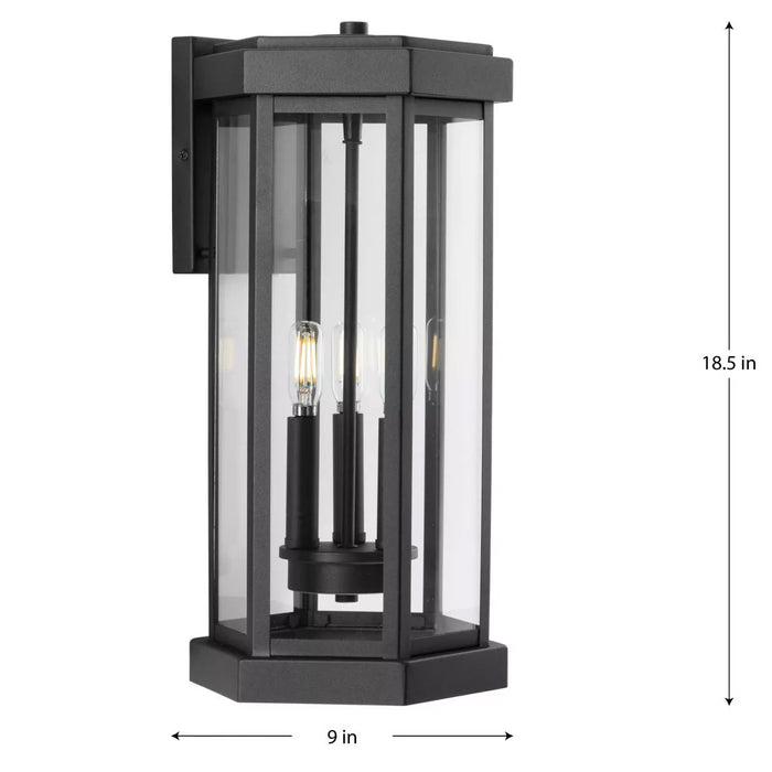 Progress Lighting Ramsey Collection 60W Three-Light Wall Lantern Black (P560339-031)