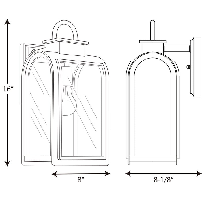 Progress Lighting Refuge Collection One-Light Medium Wall Lantern (P6031-108)