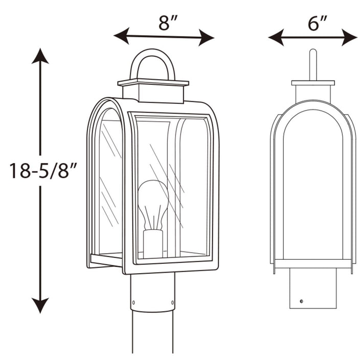 Progress Lighting Refuge Collection One-Light Post Lantern (P6431-108)