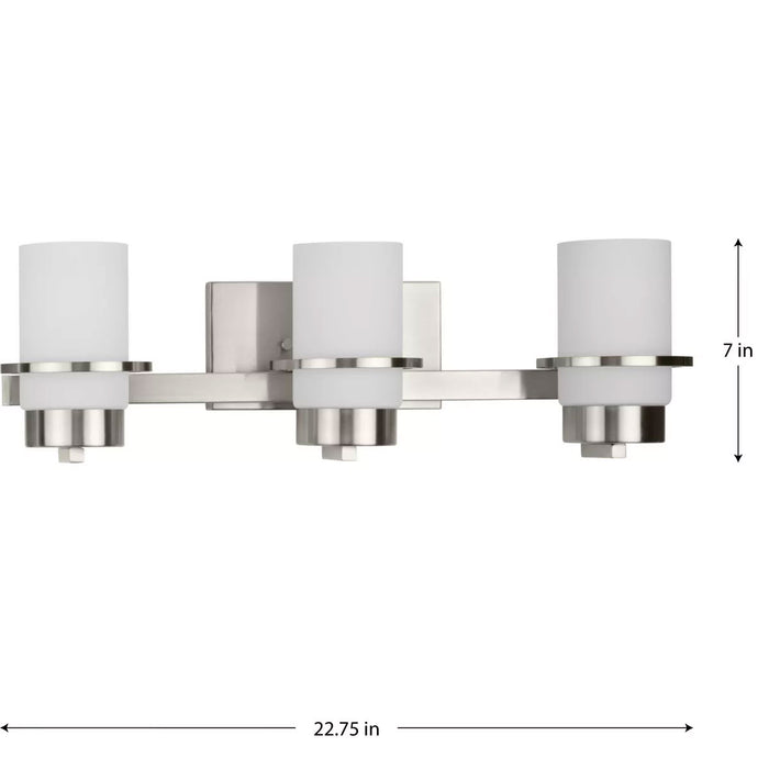 Progress Lighting Reiss Collection 100W Three-Light Bath Fixture Brushed Nickel (P300415-009)