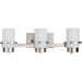 Progress Lighting Reiss Collection 100W Three-Light Bath Fixture Brushed Nickel (P300415-009)