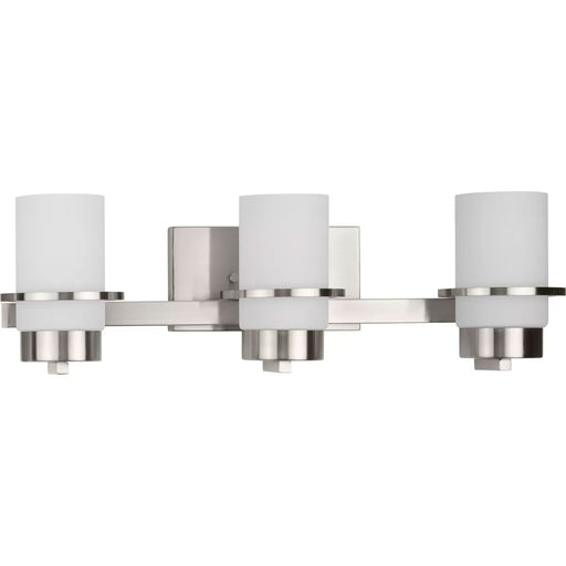 Progress Lighting Reiss Collection 100W Three-Light Bath Fixture Brushed Nickel (P300415-009)