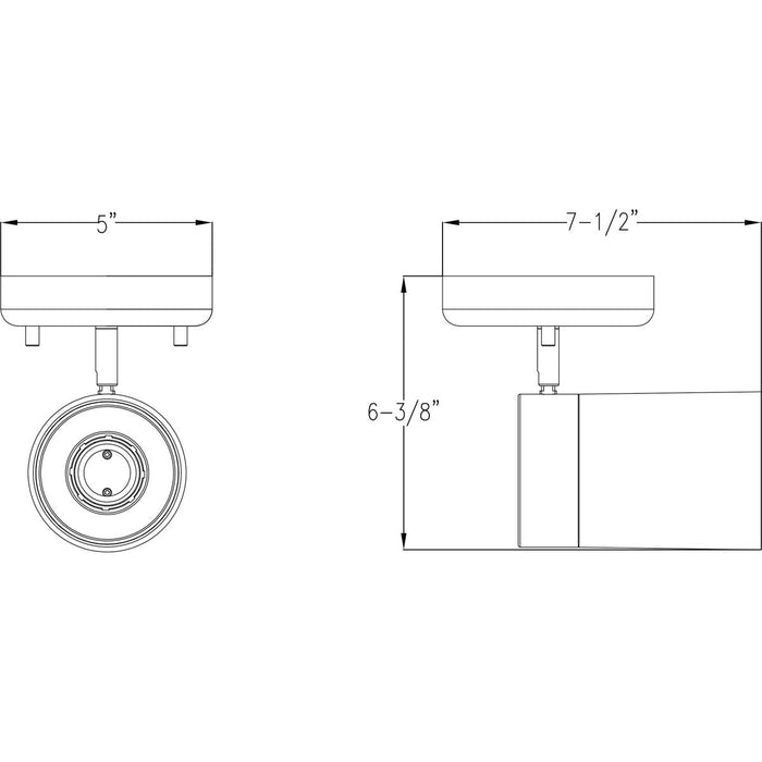 Progress Lighting Ridgecrest Collection Black One-Head Multi-Directional Track (P900011-031)