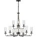 Progress Lighting Riley Collection Black Nine-Light Chandelier (P400210-031)