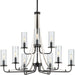Progress Lighting Riley Collection Black Nine-Light Chandelier (P400210-031)