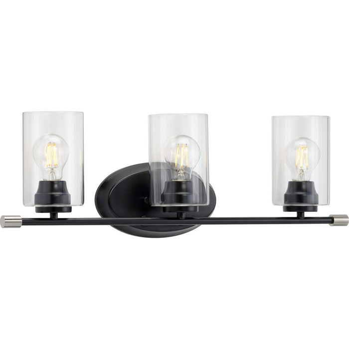 Progress Lighting Riley Collection Black Three-Light Bath (P300278-031)