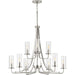 Progress Lighting Riley Collection Brushed Nickel Nine-Light Chandelier (P400210-009)
