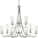 Progress Lighting Riley Collection Brushed Nickel Nine-Light Chandelier (P400210-009)