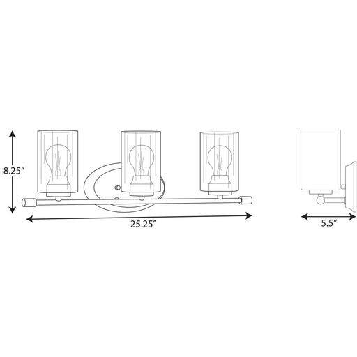 Progress Lighting Riley Collection Brushed Nickel Three-Light Bath (P300278-009)