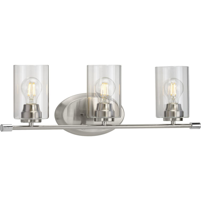 Progress Lighting Riley Collection Brushed Nickel Three-Light Bath (P300278-009)