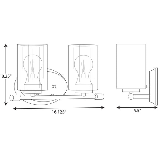 Progress Lighting Riley Collection Brushed Nickel Two-Light Bath (P300277-009)