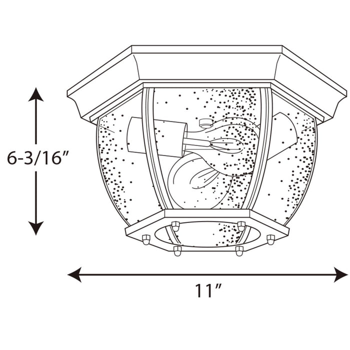 Progress Lighting Roman Coach Collection Two-Light 11 Inch Flush Mount (P6019-20)