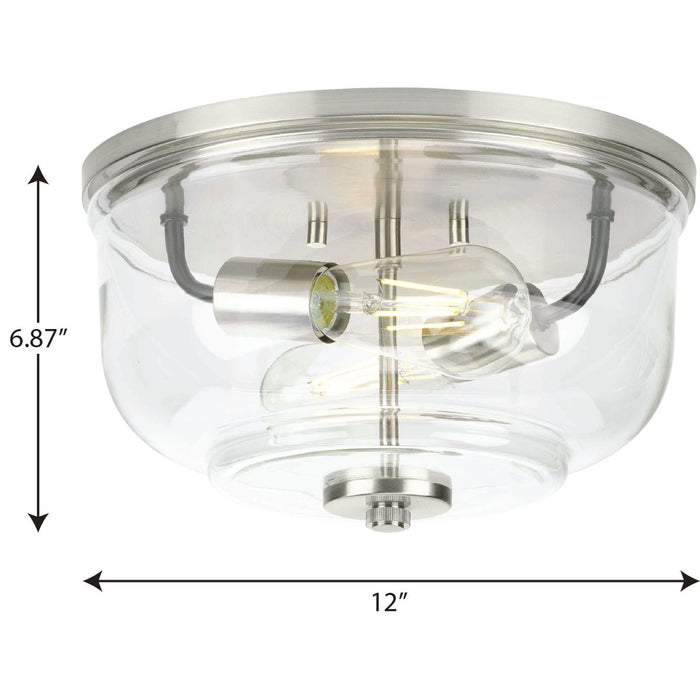 Progress Lighting Rushton Collection 2 Light 60W Medium Base Flush Mount Close To Ceiling Fixture (P350205-009)