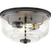 Progress Lighting Rushton Collection 2 Light 60W Medium Base Flush Mount Close To Ceiling Fixture (P350205-143)