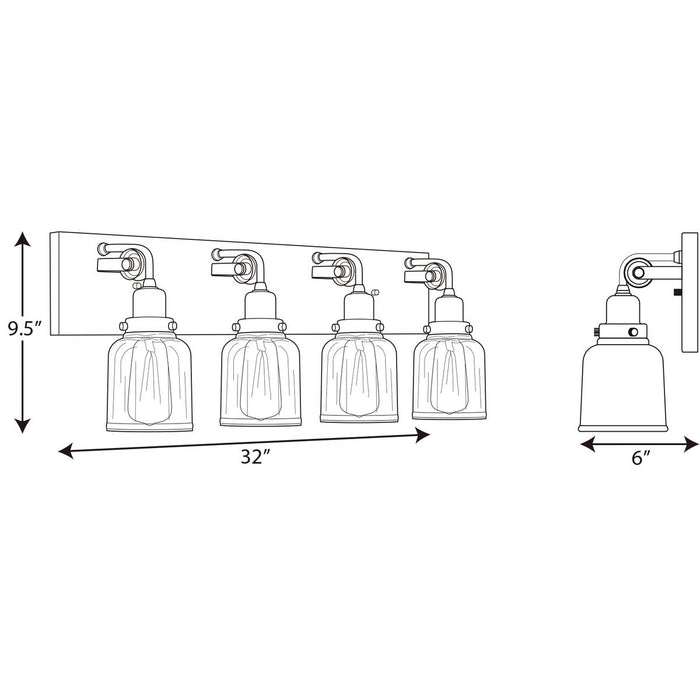 Progress Lighting Rushton Collection Four-Light Bath And Vanity (P300229-009)