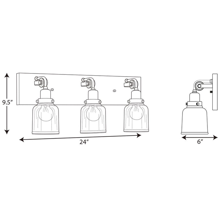 Progress Lighting Rushton Collection Three-Light Bath And Vanity (P300228-009)