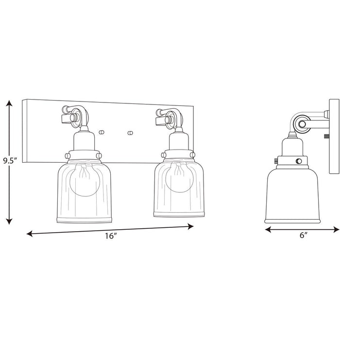 Progress Lighting Rushton Collection Two-Light Bath And Vanity (P300227-143)
