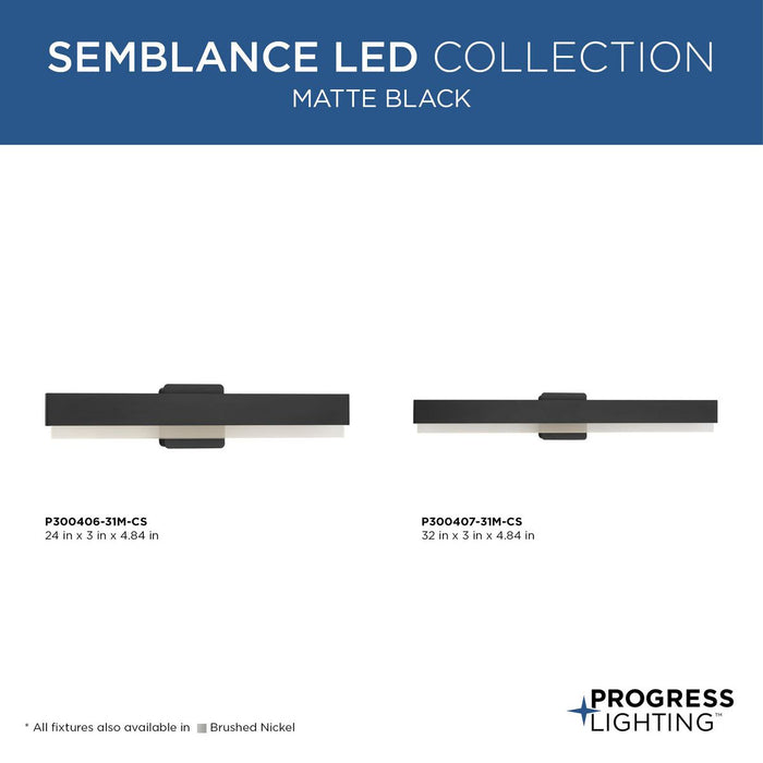 Progress Lighting Semblance LED Collection 30W 32 Inch LED Linear Vanity Matte Black (P300407-31M-CS)