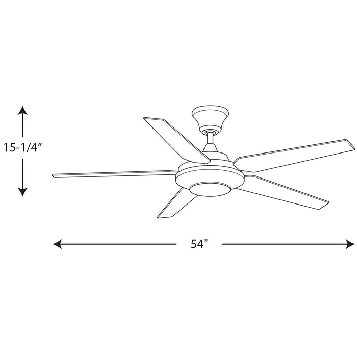 Progress Lighting Signature Plus II Collection 54 Inch LED Five Blade Fan 3000K (P2539-0930K)