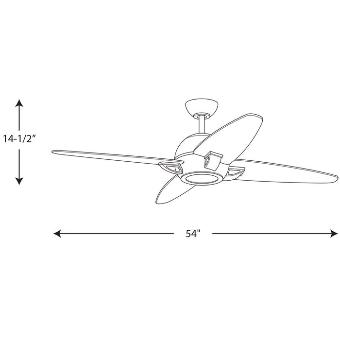 Progress Lighting Soar Collection 54 Inch 4-Blade Fan With LED Light 3000K (P2542-0930K)