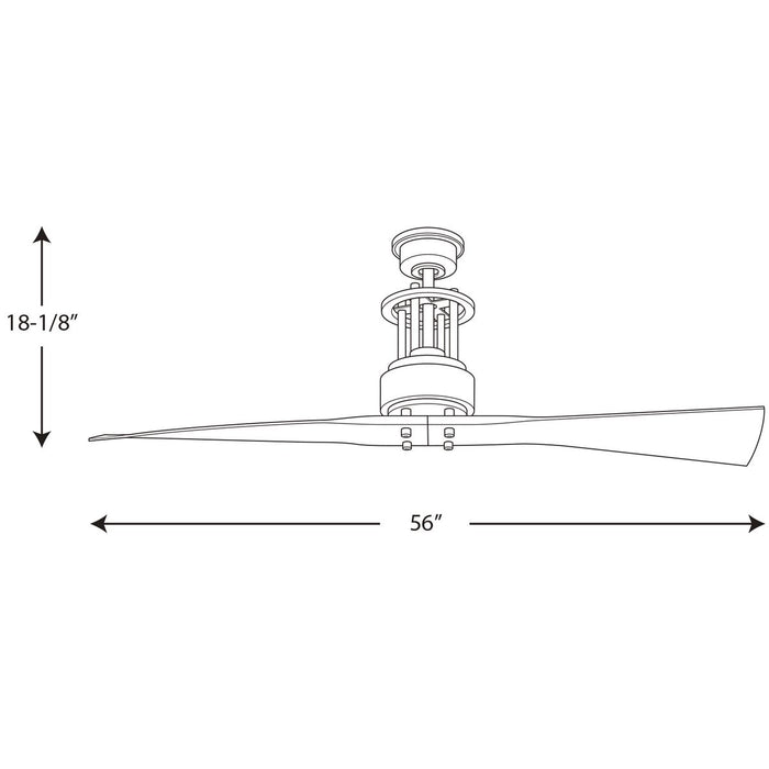 Progress Lighting Spades Collection 56 Inch Two Blade Ceiling Fan (P2570-143)