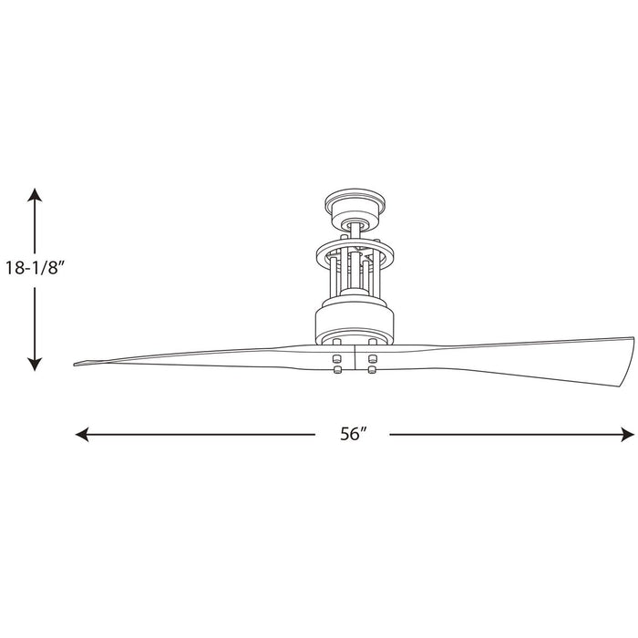 Progress Lighting Spades Collection 56 Inch Two Blade Ceiling Fan (P2570-15)