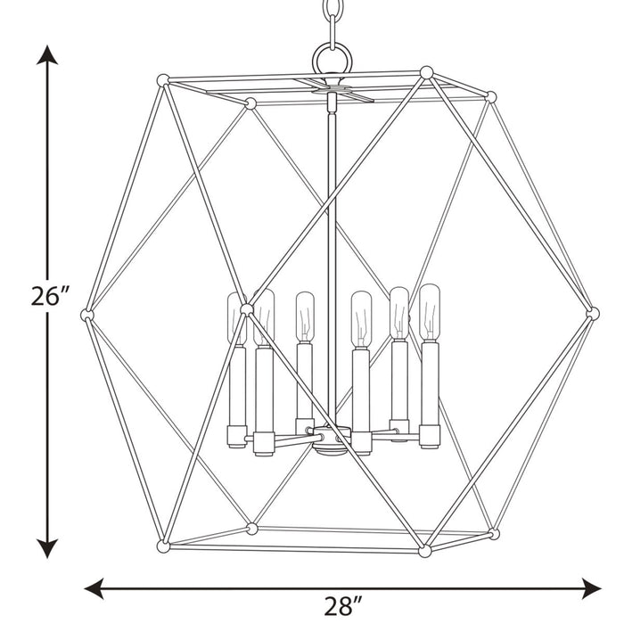Progress Lighting Spatial Collection Six-Light Pendant (P500084-031)
