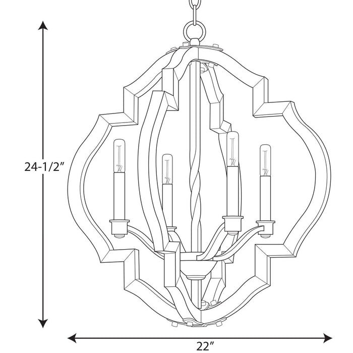 Progress Lighting Spicewood Collection Four-Light Chandelier (P4766-71)