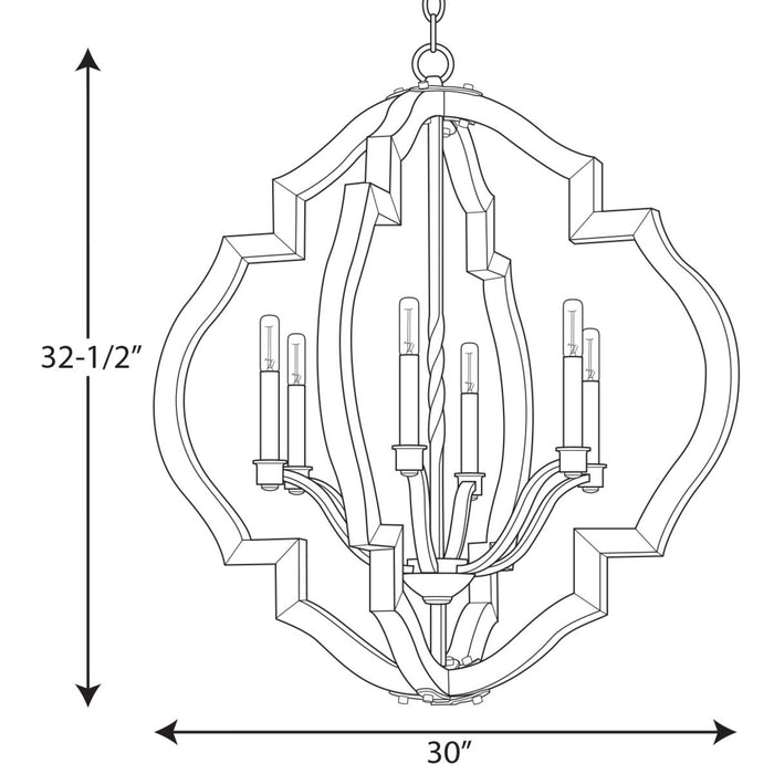 Progress Lighting Spicewood Collection Six-Light Chandelier (P4767-71)