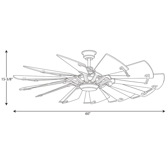 Progress Lighting Springer Collection 60 Inch Twelve-Blade 60 Inch Ceiling Fan (P250000-081)