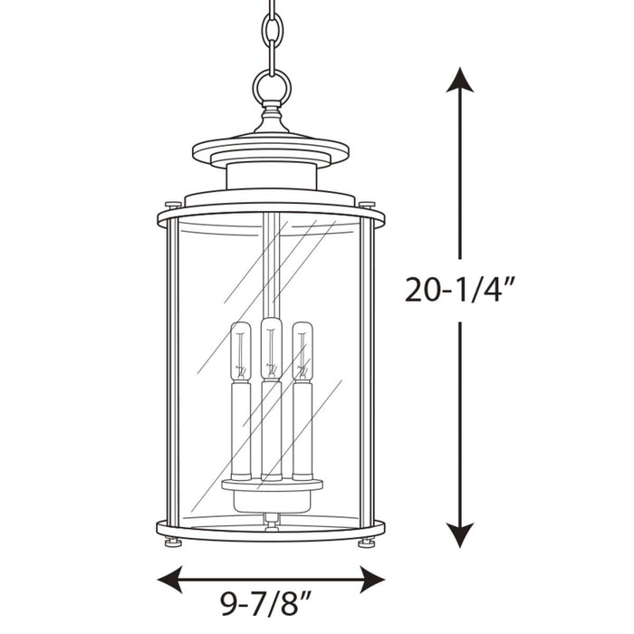 Progress Lighting Squire Collection Three-Light Hanging Lantern (P550012-020)