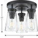 Progress Lighting Stockbrace Collection 3 Light 60W Medium Base Flush Mount Close To Ceiling Fixture (P350181-031)