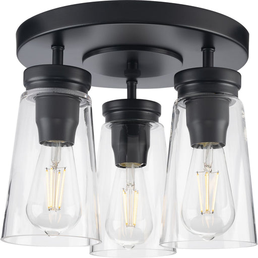 Progress Lighting Stockbrace Collection 3 Light 60W Medium Base Flush Mount Close To Ceiling Fixture (P350181-031)