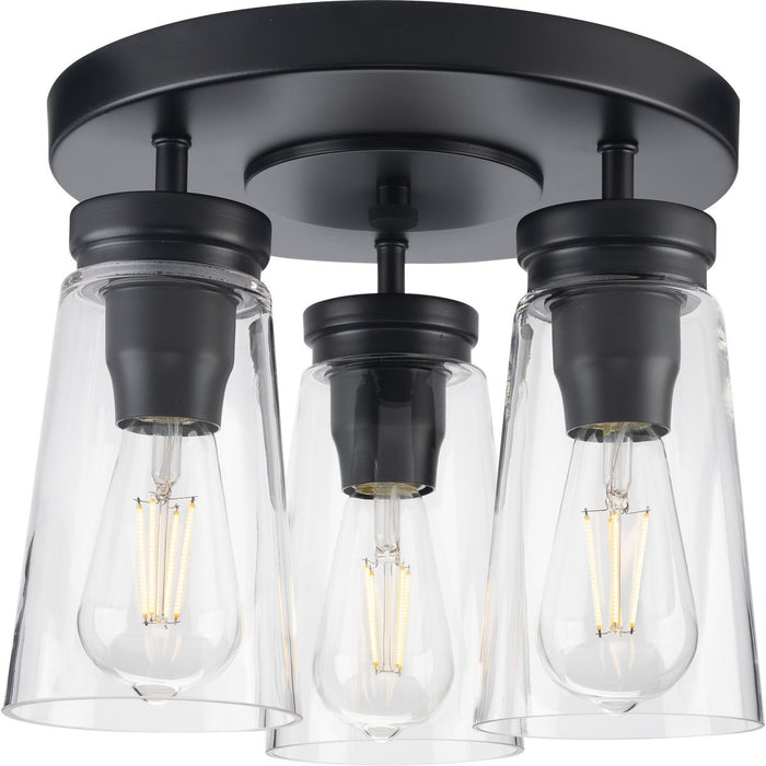 Progress Lighting Stockbrace Collection 3 Light 60W Medium Base Flush Mount Close To Ceiling Fixture (P350181-031)