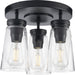 Progress Lighting Stockbrace Collection 3 Light 60W Medium Base Flush Mount Close To Ceiling Fixture (P350181-031)