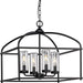 Progress Lighting Swansea Collection Four-Light 18 Inch Matte Black Transitional Outdoor Chandelier With Clear Glass Shades (P550128-31M)