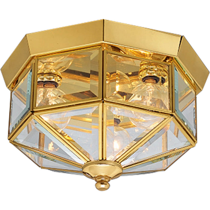 Progress Lighting Three-Light Beveled Glass 9-3/4 Inch Close-To-Ceiling (P5788-10)