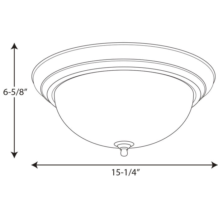 Progress Lighting Three-Light Dome Glass 15-1/4 Inch Close-To-Ceiling (P3926-09)