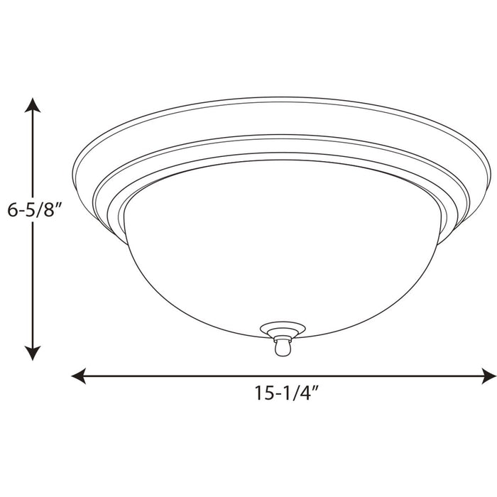 Progress Lighting Three-Light Dome Glass 15-1/4 Inch Close-To-Ceiling (P3926-09ET)