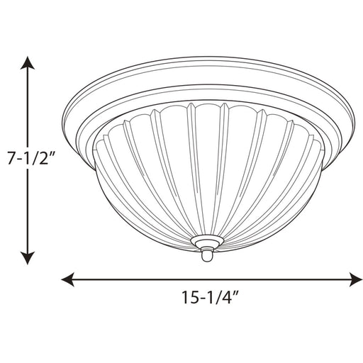 Progress Lighting Three-Light Melon 15-1/4 Inch Close-To-Ceiling (P3818-20)