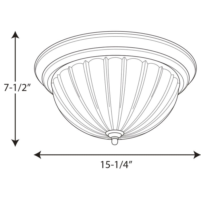 Progress Lighting Three-Light Melon 15-1/4 Inch Close-To-Ceiling (P3818-20)