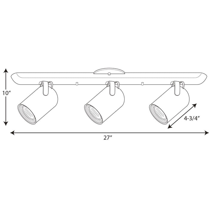 Progress Lighting Three-Light Multi Directional Roundback Wall/Ceiling Fixture (P6160-09)