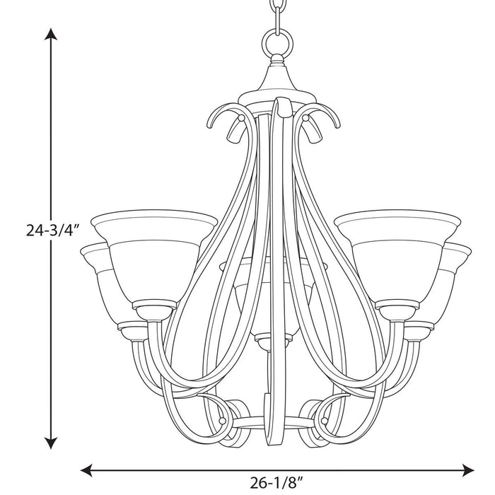 Progress Lighting Torino Collection Five-Light Chandelier (P4416-09)