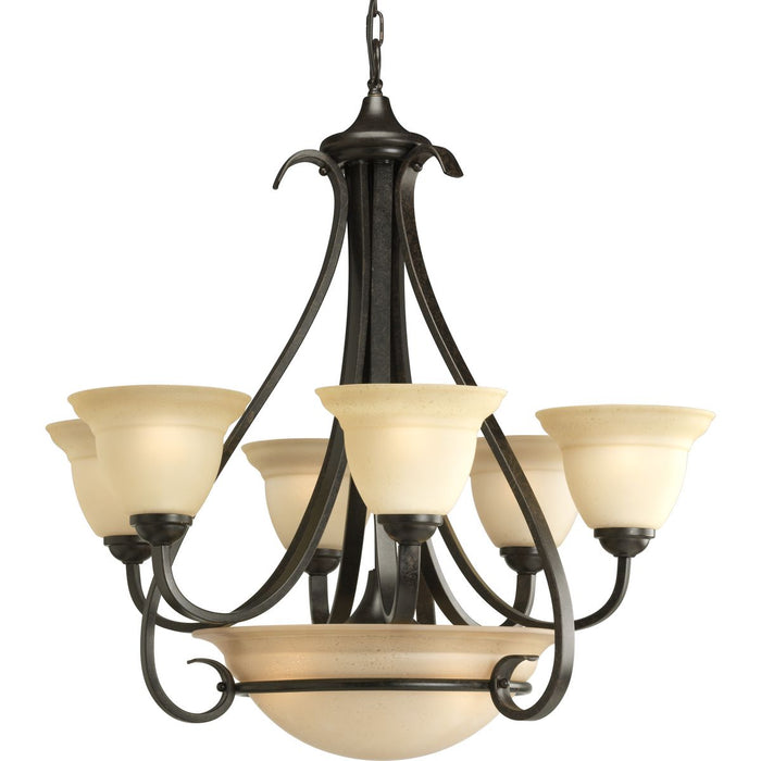 Progress Lighting Torino Collection Six-Light Two-Tier Chandelier (P4417-77)