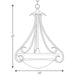 Progress Lighting Torino Collection Three-Light Foyer Pendant (P3847-09)