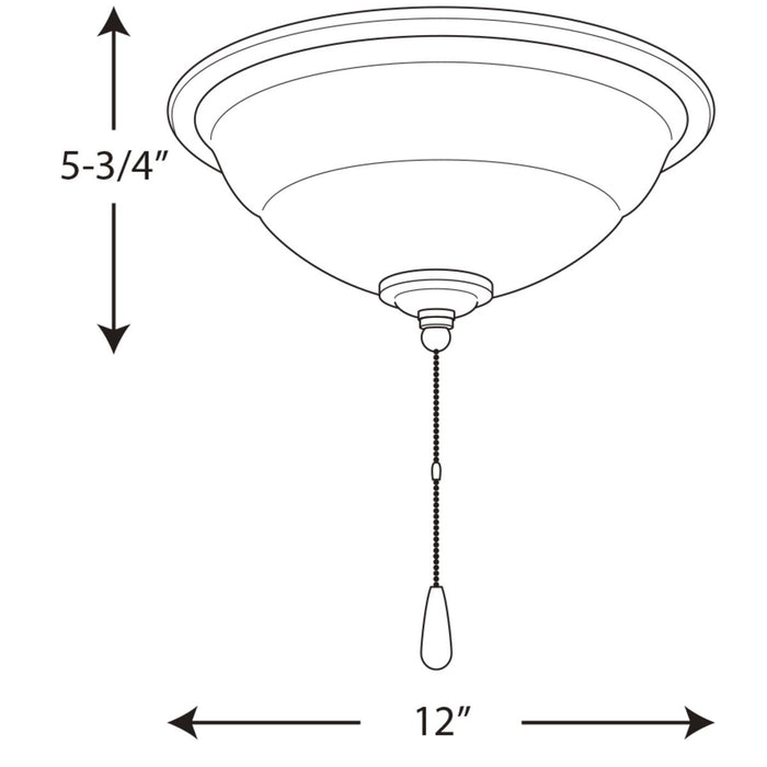 Progress Lighting Torino Collection Two-Light Ceiling Fan Light 3000K (P2645-01WB)