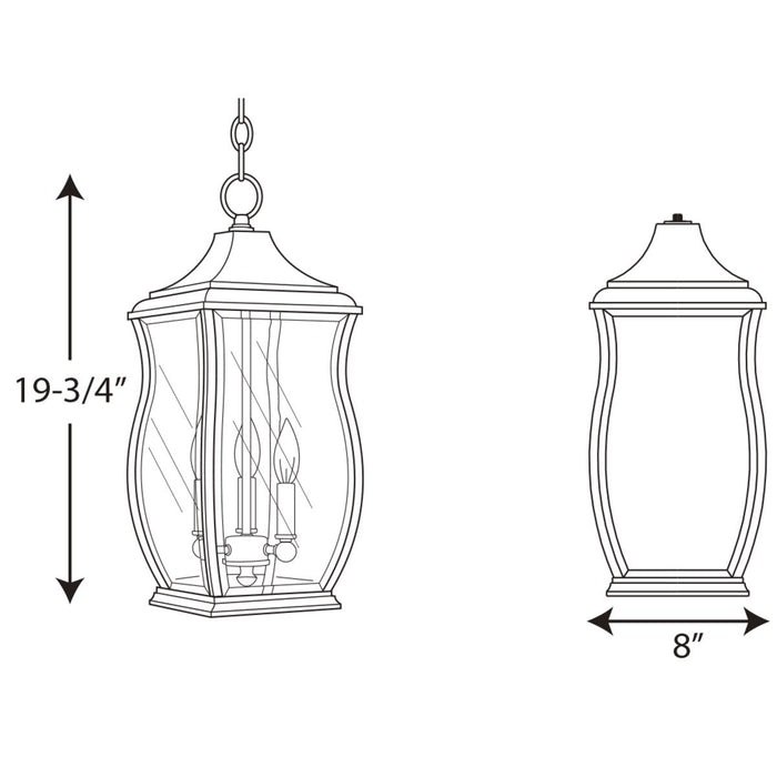 Progress Lighting Township Collection Three-Light Hanging Lantern (P5504-108)