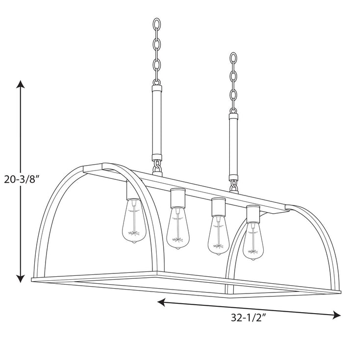 Progress Lighting Trestle Collection Four-Light Island Pendant (P4720-71)