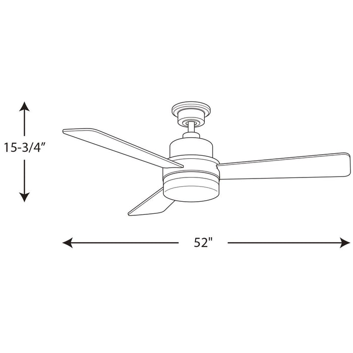 Progress Lighting Trevina Collection LED 52 Inch 3-Blade Fan 3000K (P2556-2030K)