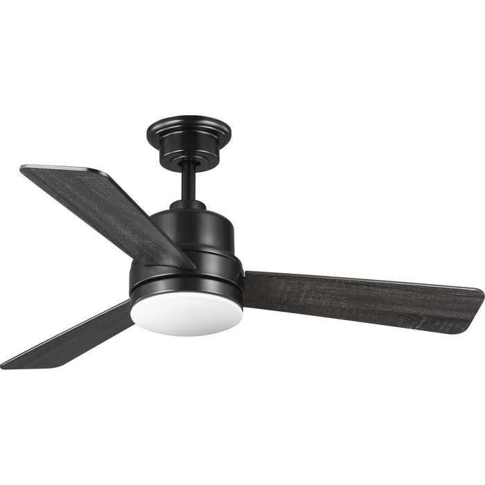 Progress Lighting Trevina II Collection 44 Inch Three-Blade Black Ceiling Fan 3000K (P2555-3130K)